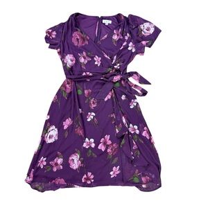 Woman’s Harper Rose floral faux wrap chiffon belted dress size 16
